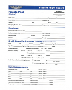Private Pilot Record Folder